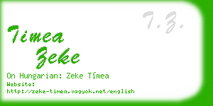timea zeke business card